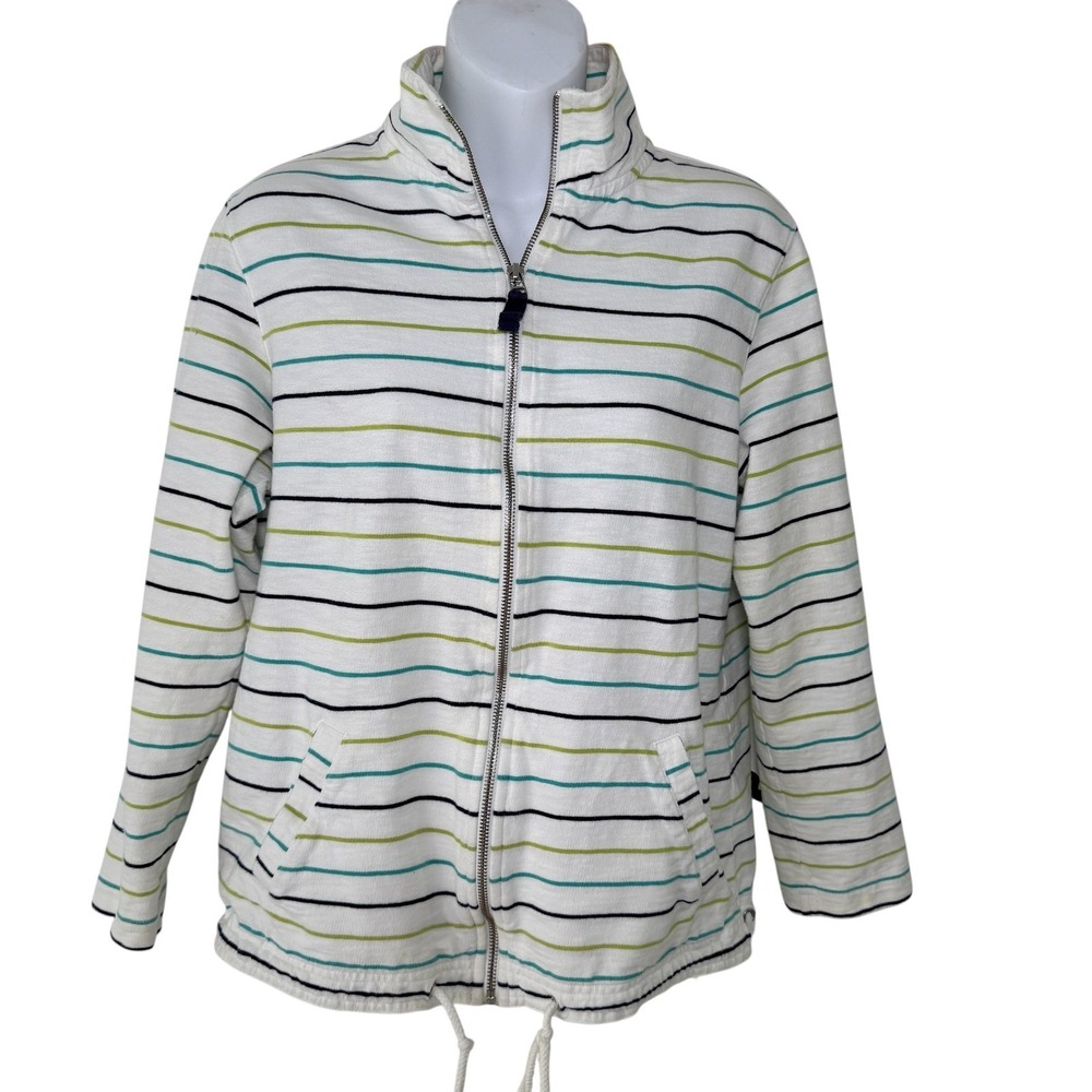 Tommy Bahama Womens Nautical Jacket Medium Stripes Old Money Lightweight Coastal
